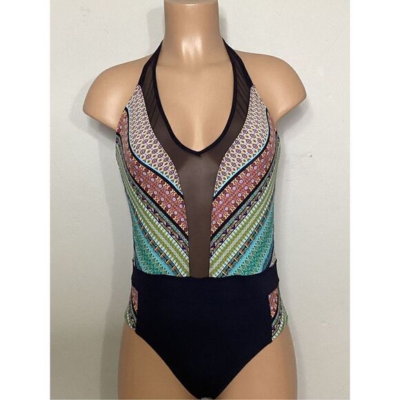 New. BLEU Rod Beattie plunge neck swimsuit. Retails $149. Size 10 - Picture 2 of 11